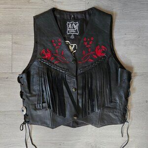 NWT - Leather and suede biker vest